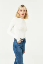 Women's White Thumbhole Bodysuit - Image 4