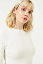 Women's White Thumbhole Bodysuit - Image 5